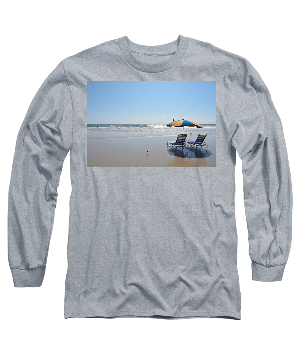  Long Sleeve T-Shirt featuring the photograph Sitting on the beach by Andrew Keller