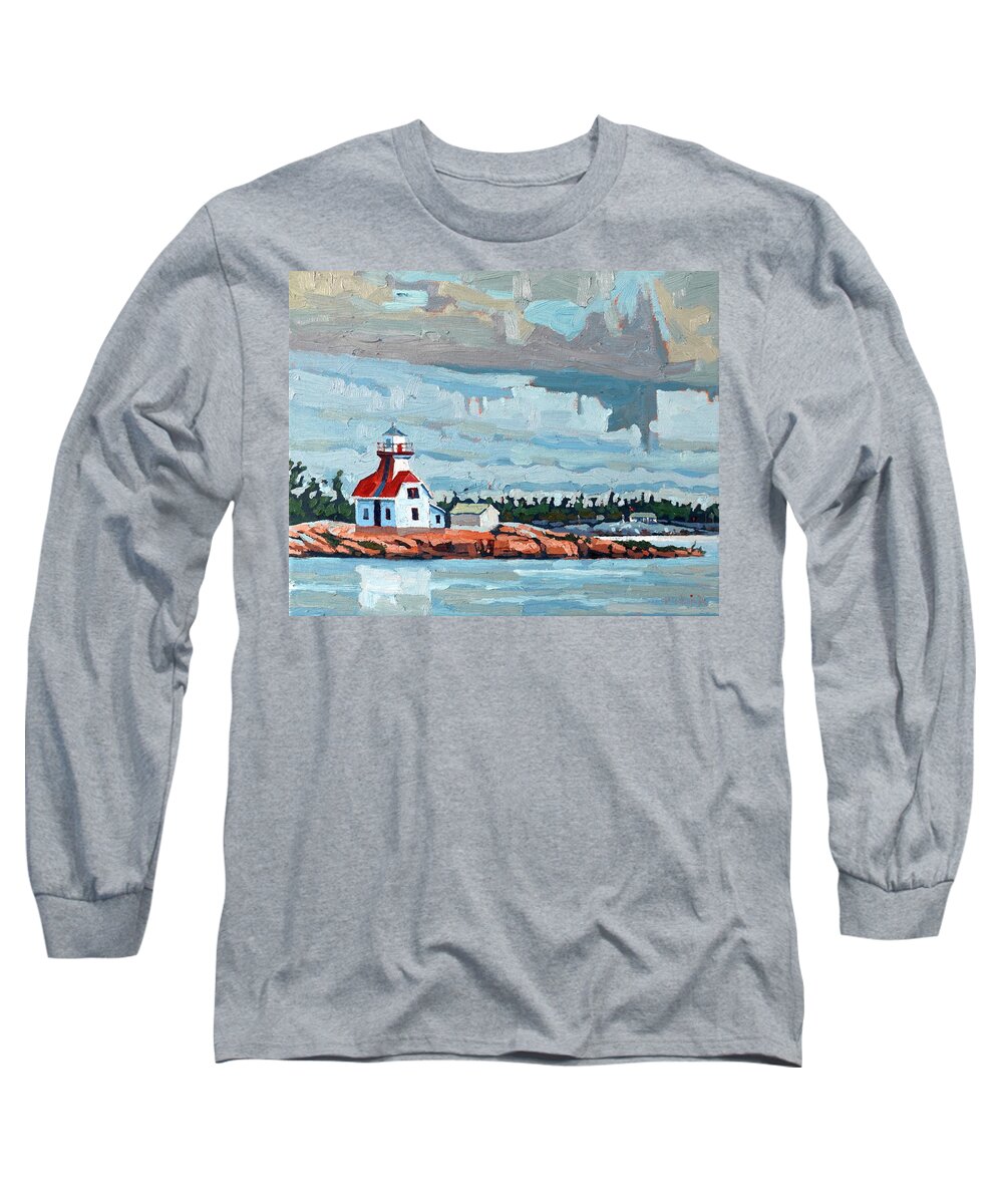 2311 Long Sleeve T-Shirt featuring the painting Snug Harbour Range Rear Lighthouse by Phil Chadwick