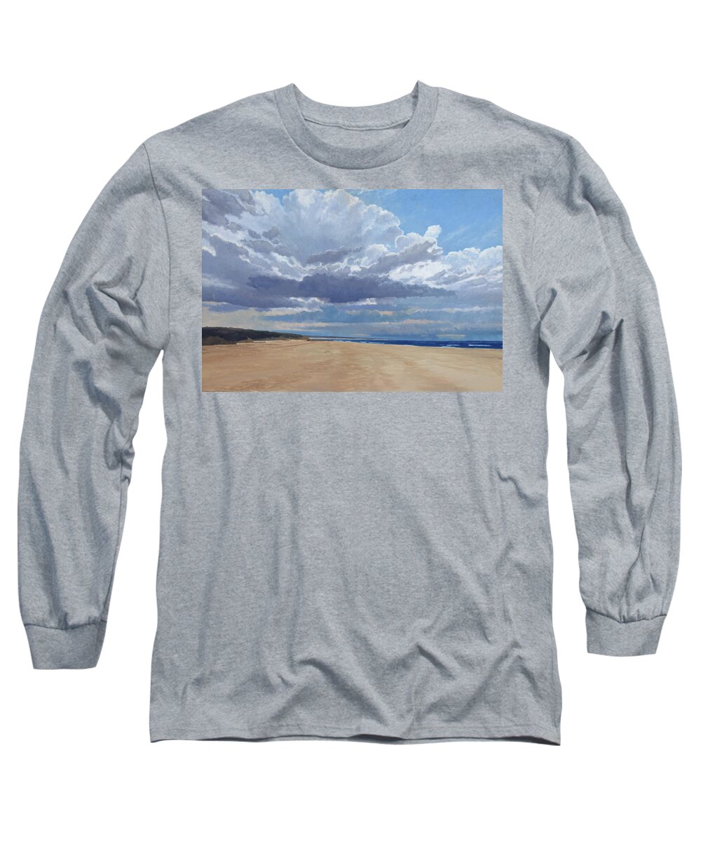 Australian Landscape Art Long Sleeve T-Shirt featuring the painting South coast beach by Steven Heyen