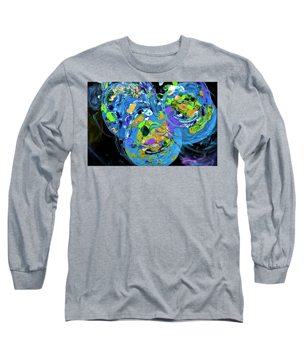 Wall Art Long Sleeve T-Shirt featuring the painting Space Dance by Ellen Palestrant