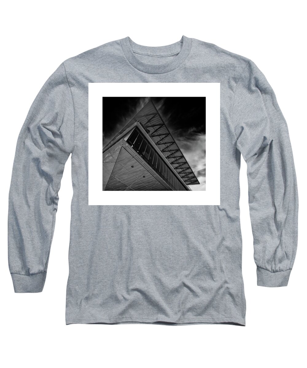 Black&white Long Sleeve T-Shirt featuring the photograph St Petersburg Pier Florida by ARTtography by David Bruce Kawchak