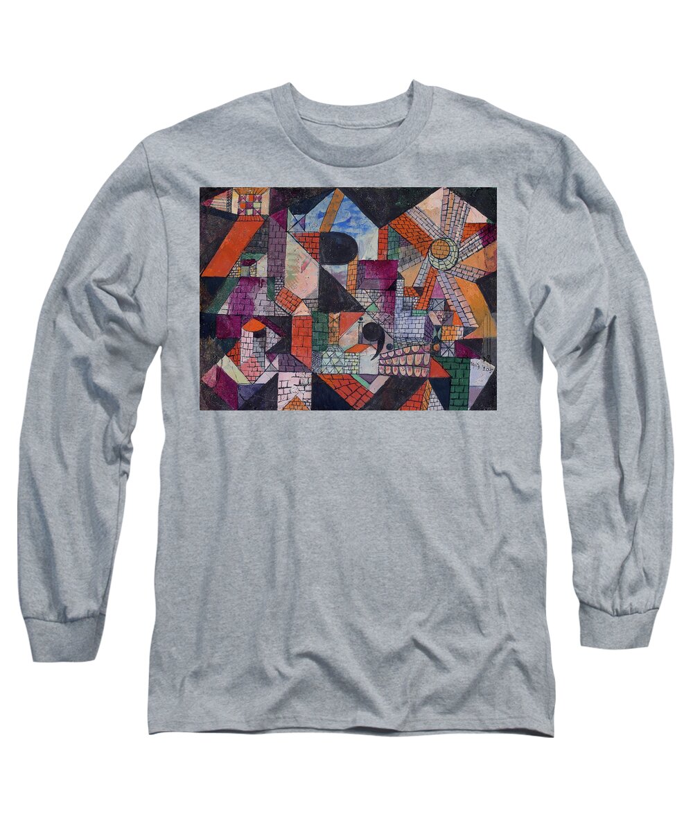  Long Sleeve T-Shirt featuring the painting Stadt R City R 1917 by Paul Klee