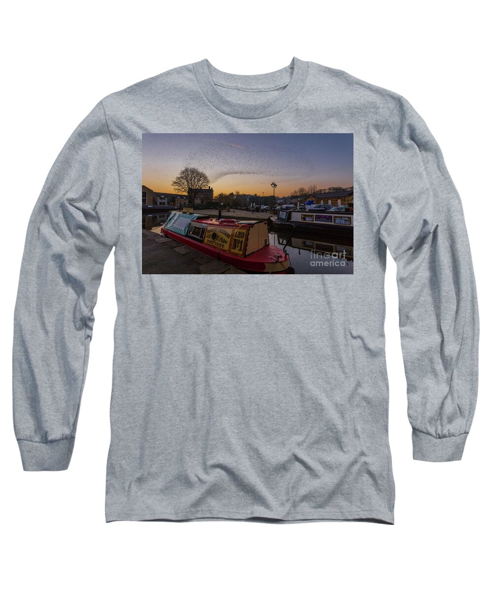 England Long Sleeve T-Shirt featuring the photograph Starling Murmurations by Tom Holmes Photography