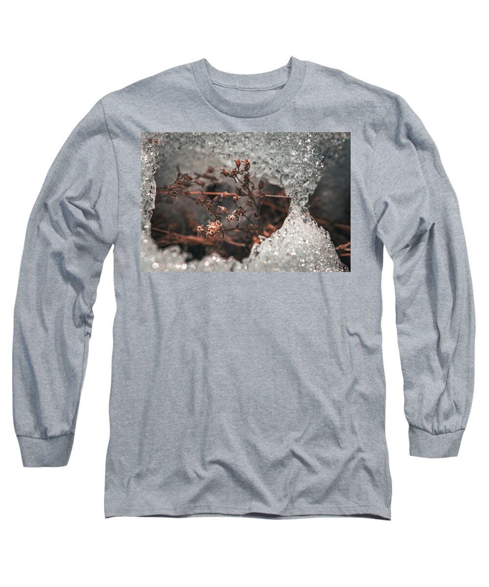 Ice Long Sleeve T-Shirt featuring the photograph Starting to Thaw by Bonny Puckett