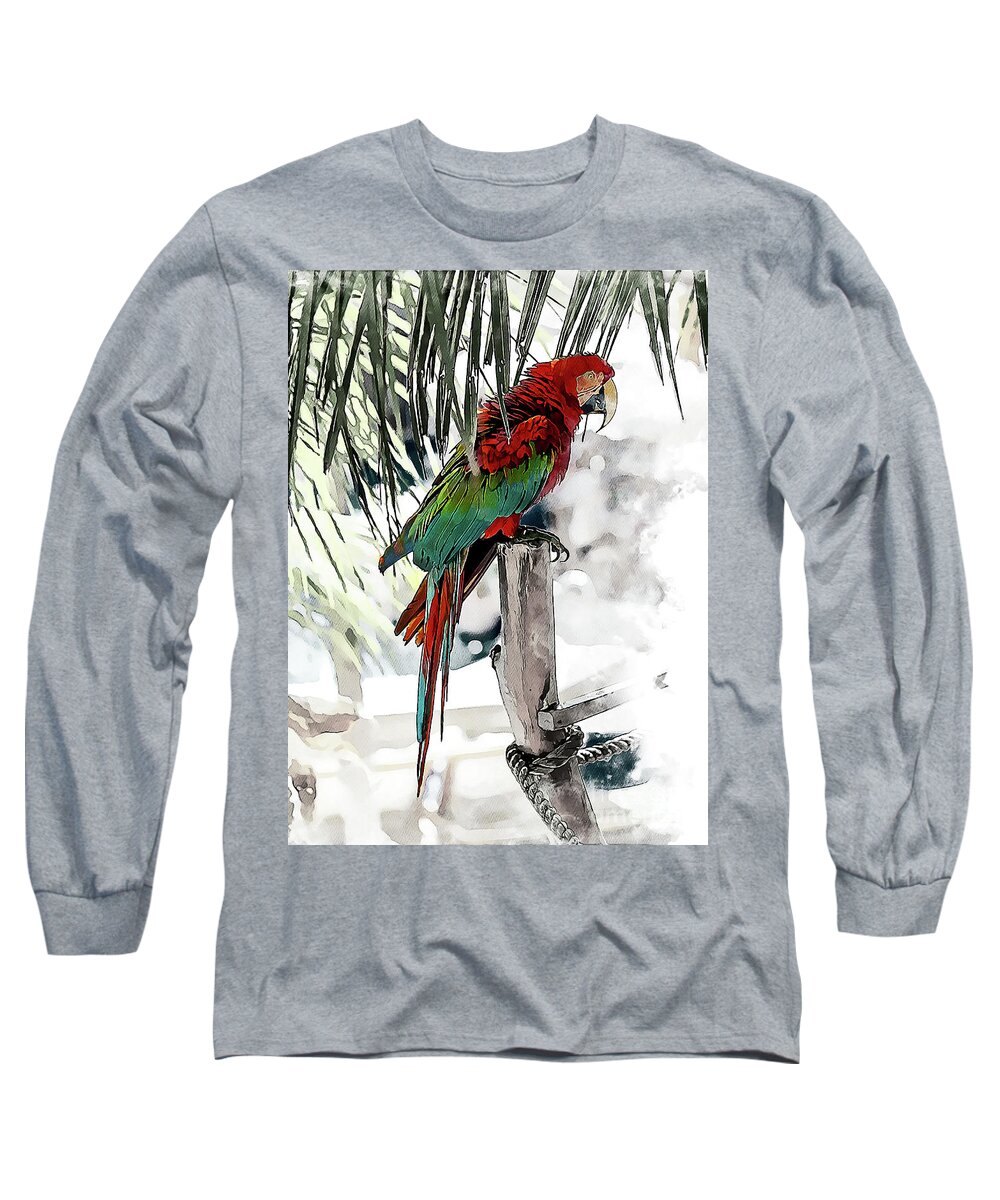 Macaw Long Sleeve T-Shirt featuring the photograph Steel Drummer by David Smith