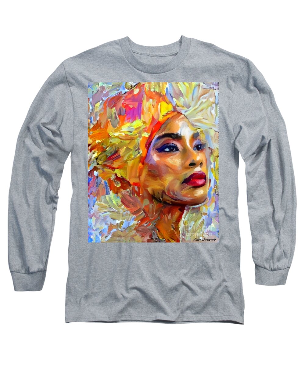 Still I Rise Long Sleeve T-Shirt featuring the mixed media Still I Rise by Carl Gouveia