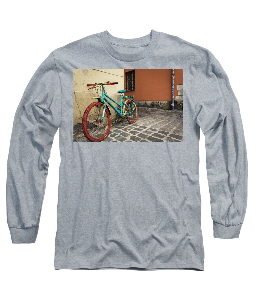 Biking Long Sleeve T-Shirt featuring the photograph Street Bike by Martin Vorel Minimalist Photography