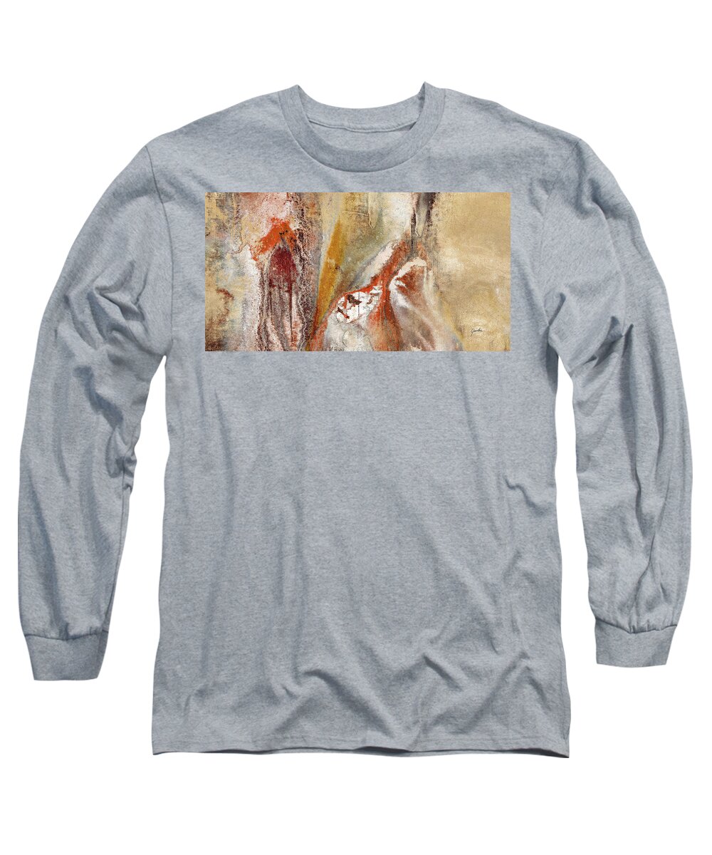 Abstract Long Sleeve T-Shirt featuring the painting Summer Afternoon - Original Contemporary Abstract Art by Modern Abstract