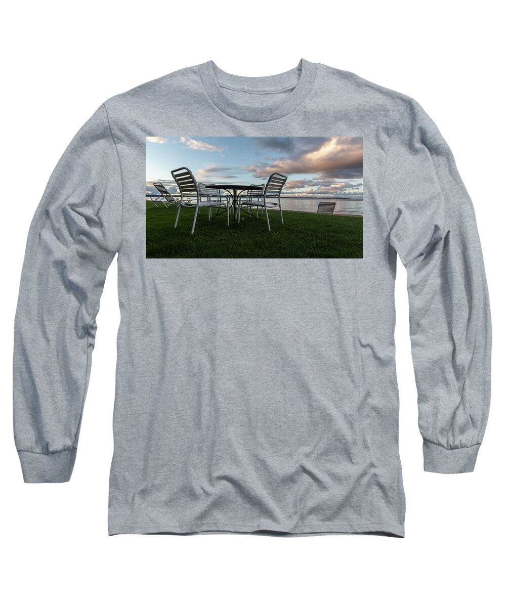 Autumn Long Sleeve T-Shirt featuring the photograph Table with a view by John McGraw