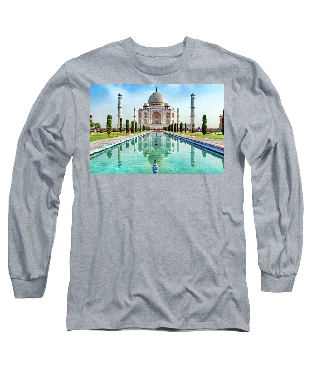 Taj Mahal Long Sleeve T-Shirt featuring the photograph Taj Mahal 1 by Tom Watkins PVminer pixs