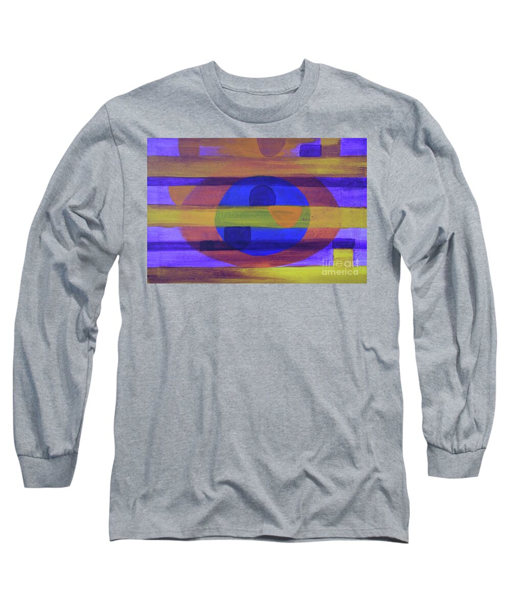 Abstract Long Sleeve T-Shirt featuring the painting The Complementaries by Mini Arora