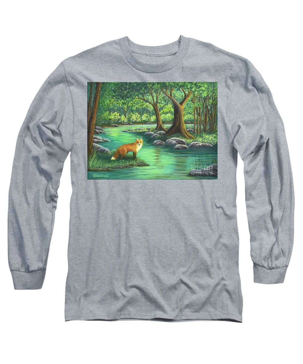 The Long Sleeve T-Shirt featuring the painting The Encounter by Sarah Irland