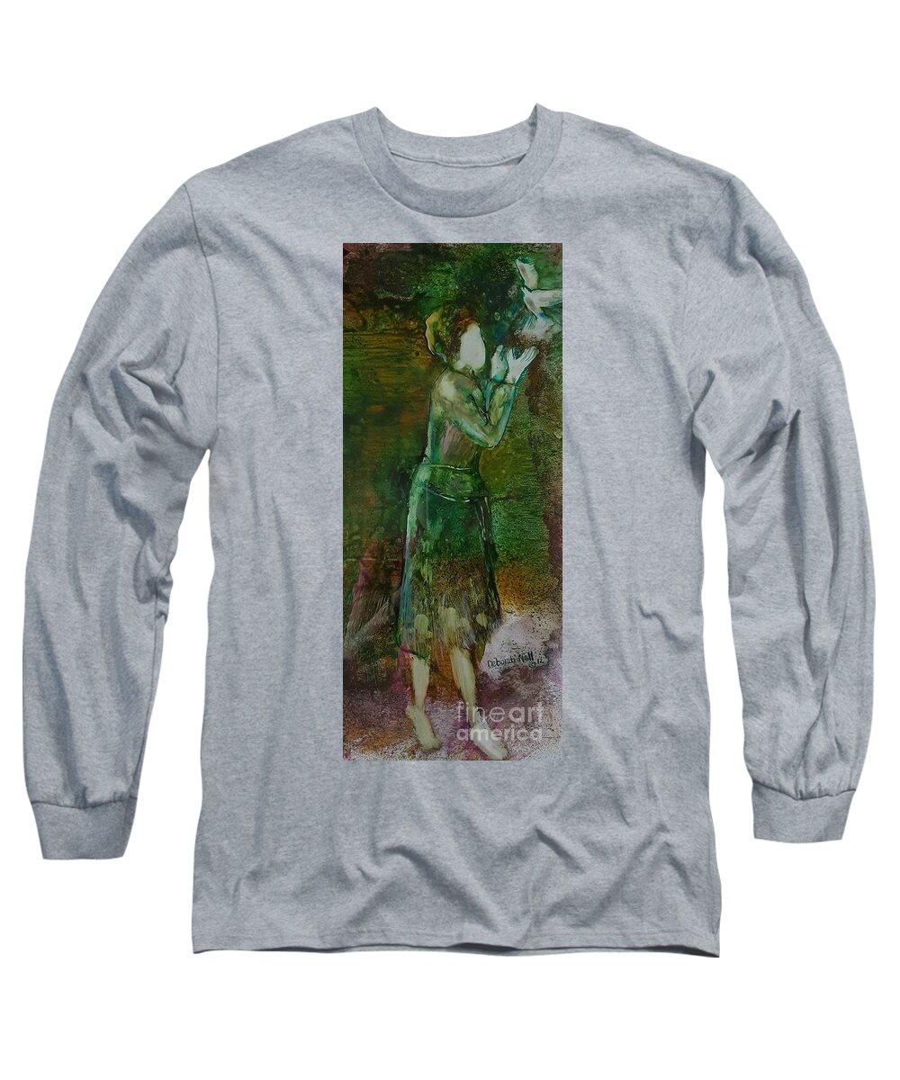 Holy Spirit Long Sleeve T-Shirt featuring the painting The Gift by Deborah Nell