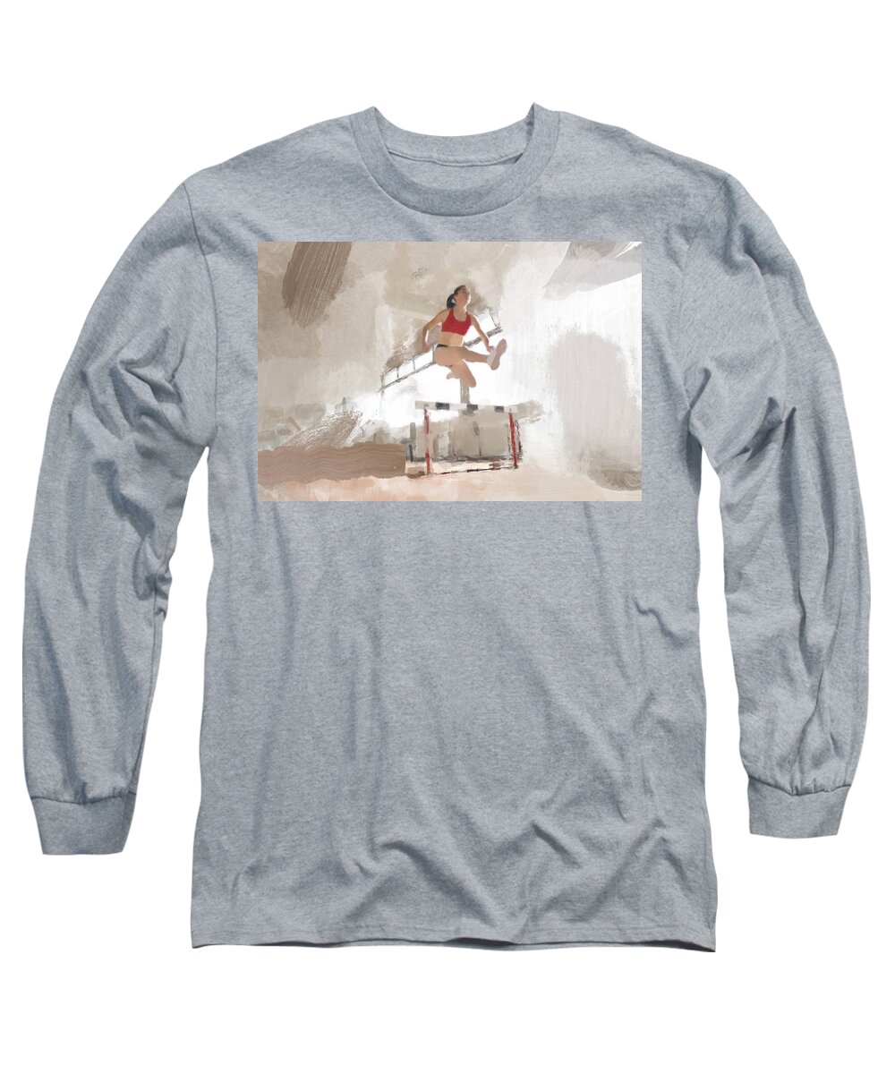  Long Sleeve T-Shirt featuring the painting The Hurtle  by Gary Arnold