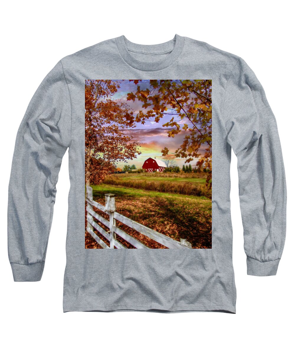 Farm Long Sleeve T-Shirt featuring the photograph The Little Farm on The Hill by Lisa Lambert-Shank
