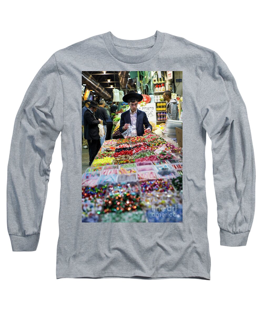 Israel Long Sleeve T-Shirt featuring the photograph The Shuk by Erin Marie Davis