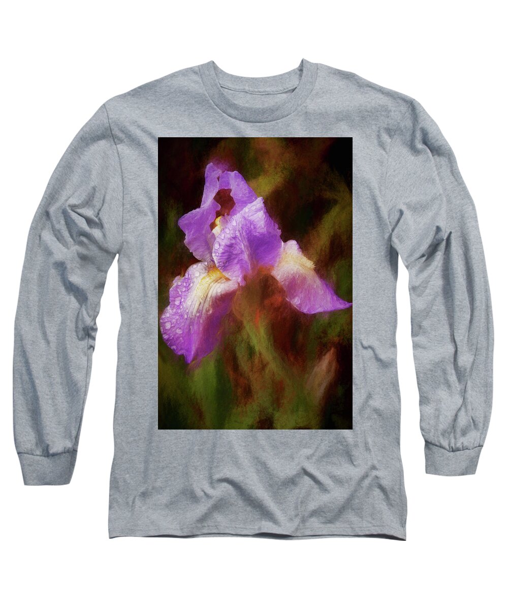 Flower Long Sleeve T-Shirt featuring the photograph To Dance With Iris Again by Ola Allen