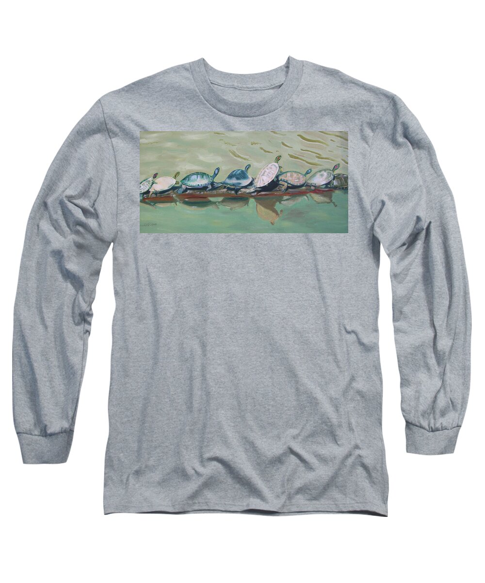 Turtles Long Sleeve T-Shirt featuring the painting Turtles by Jill Ciccone Pike