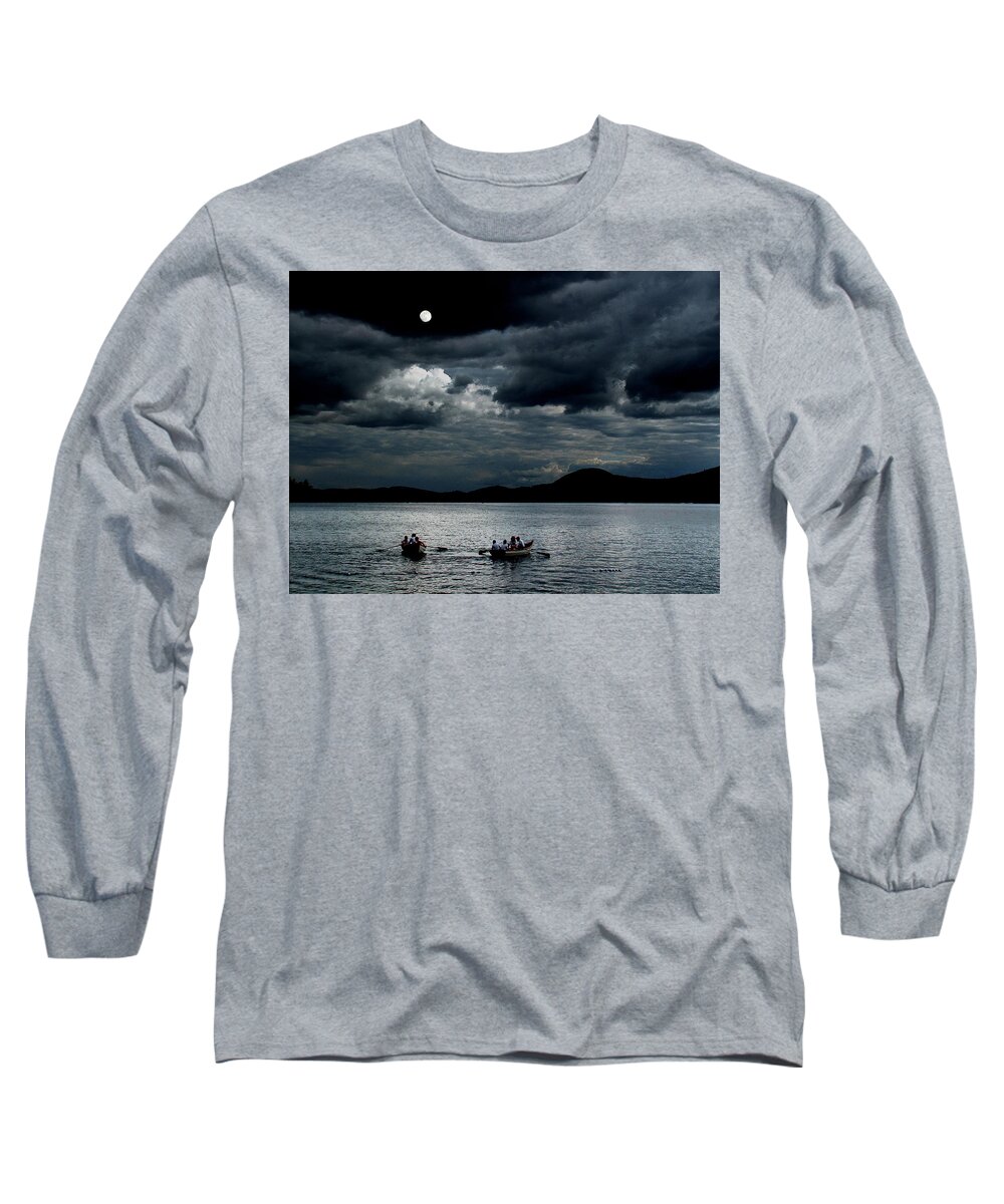 Row Long Sleeve T-Shirt featuring the photograph Twice in a Blue Moon by Wayne King