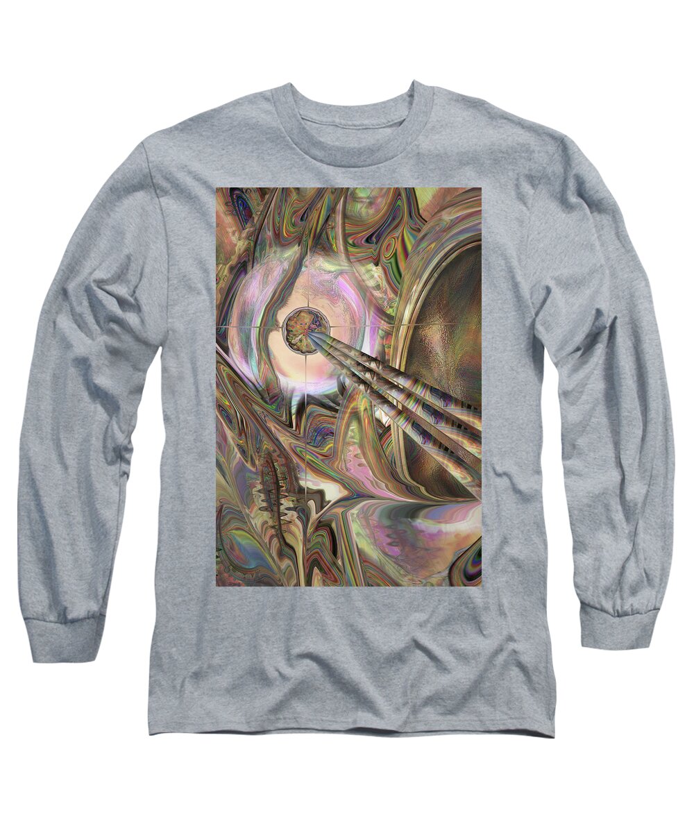 Mighty Sight Studio Long Sleeve T-Shirt featuring the digital art Two Wheeled Cart by Steve Sperry