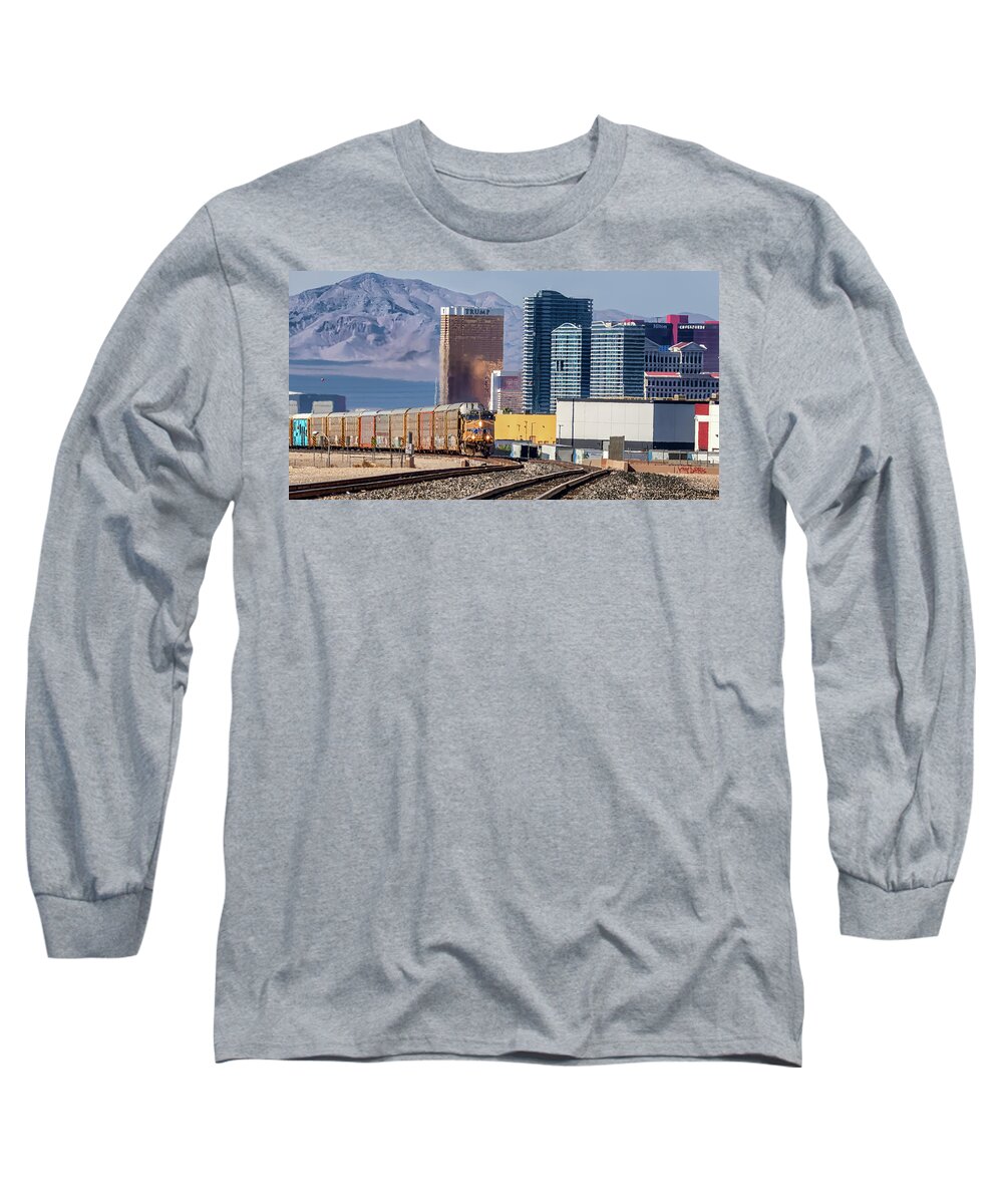  Long Sleeve T-Shirt featuring the photograph Union Pacific RR Las Vegas by Michael W Rogers