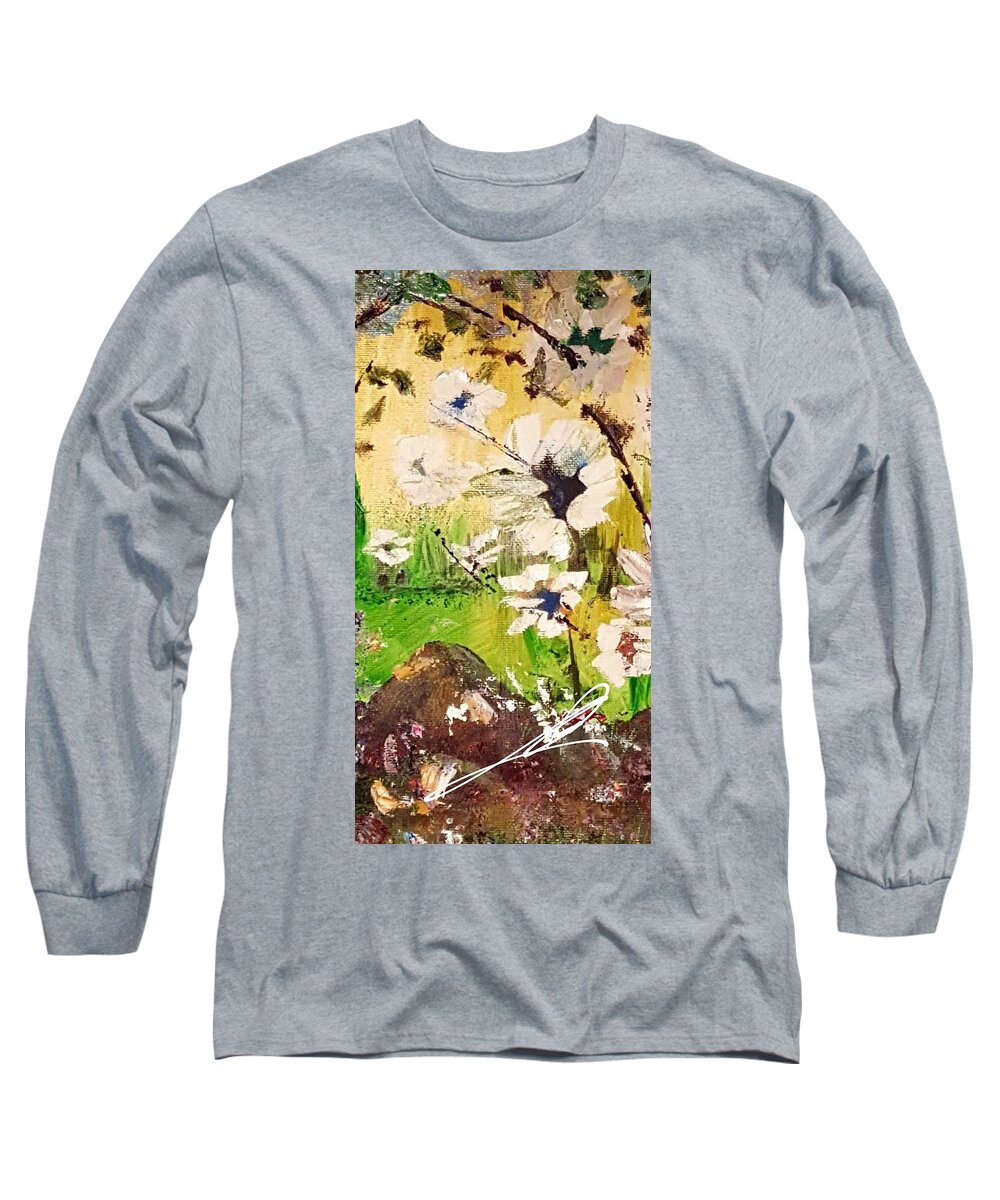 Landscapes Long Sleeve T-Shirt featuring the painting Vast beauty by Julie TuckerDemps
