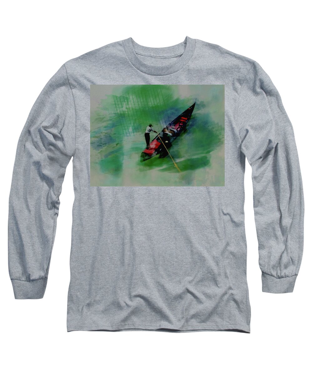 Venice Long Sleeve T-Shirt featuring the mixed media Venice 7a by Brian Reaves