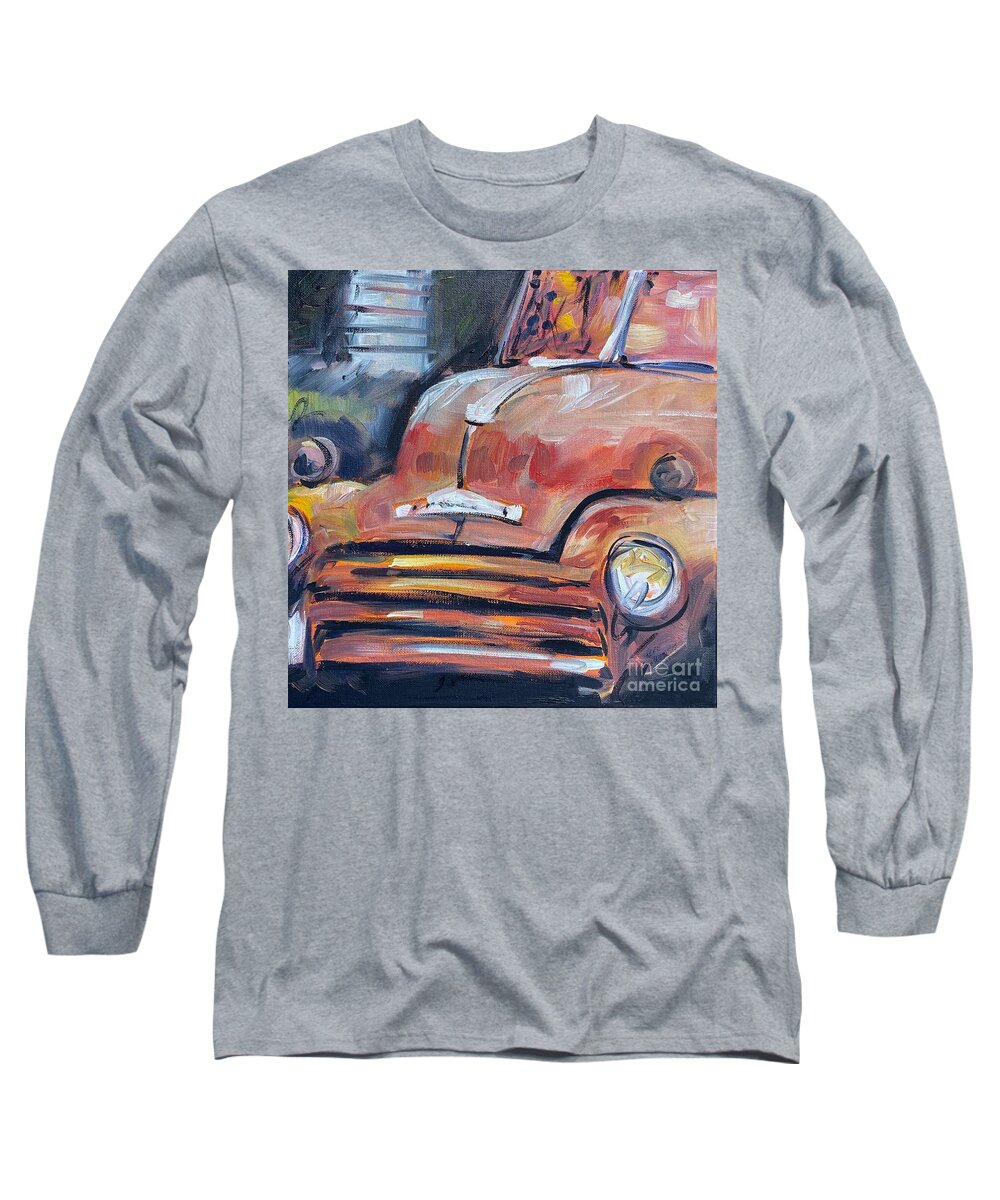 Truck Long Sleeve T-Shirt featuring the painting Vintage Truck by Alan Metzger