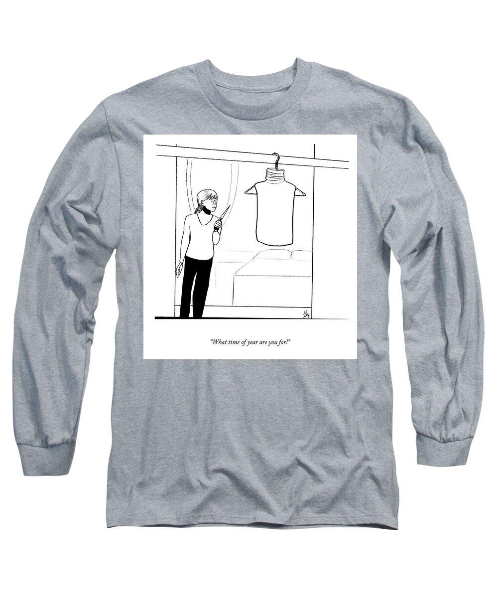 What Time Of Year Are You For! Long Sleeve T-Shirt featuring the drawing What Time Of Year Are You For by Sophie Lucido Johnson and Sammi Skolmoski