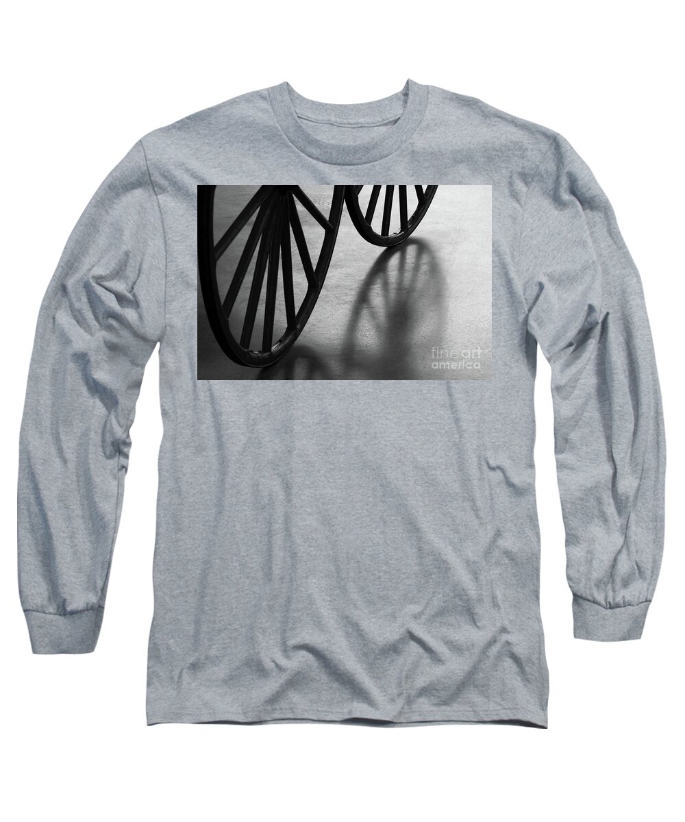 Wagon Long Sleeve T-Shirt featuring the photograph Wheel Old by Dan Holm