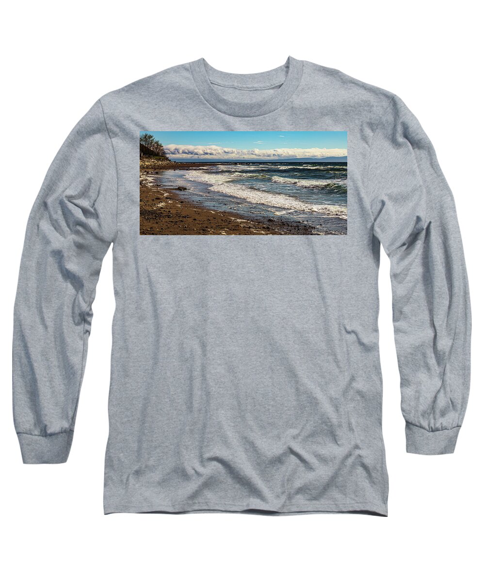 Landscapes Long Sleeve T-Shirt featuring the photograph Windy At Point Holmes by Claude Dalley