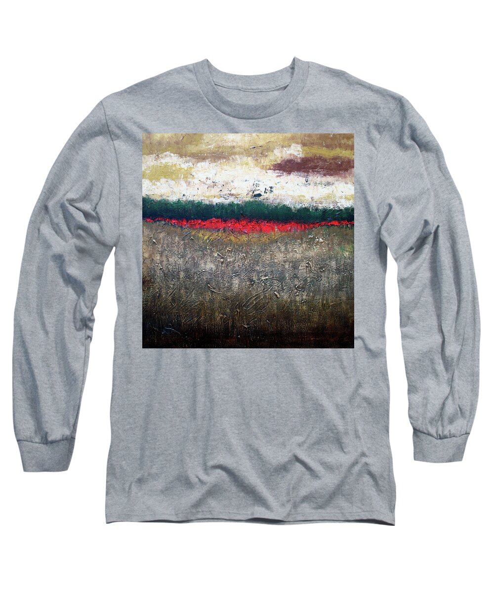 Landscape Long Sleeve T-Shirt featuring the painting Wine Country Peace by Jim Stallings