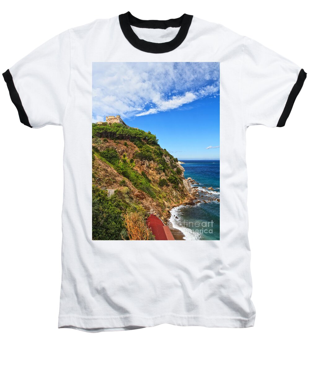 Bay Baseball T-Shirt featuring the photograph Forte Stella in Portoferraio #1 by Antonio Scarpi