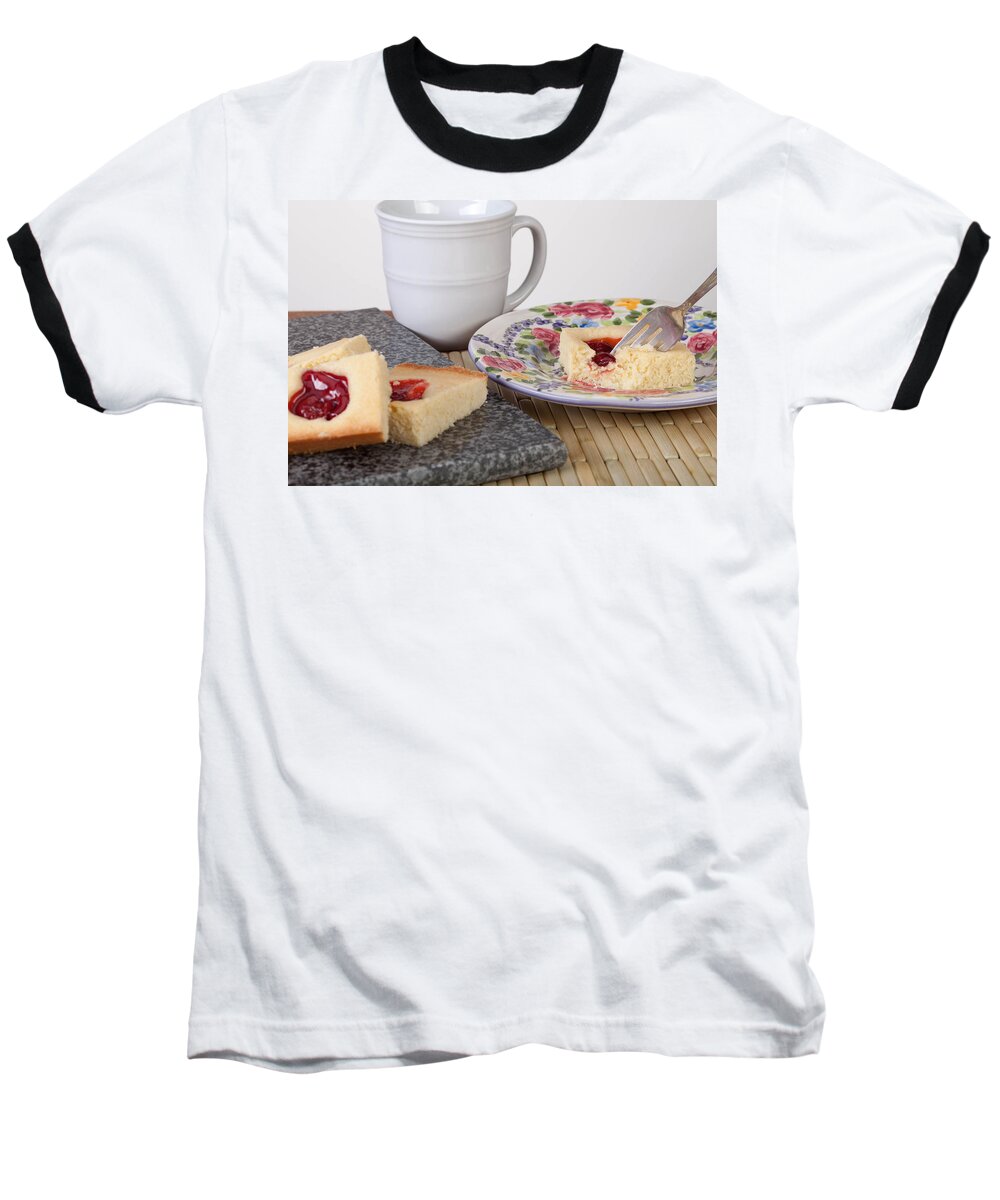 Background Baseball T-Shirt featuring the photograph Studio shot of home made pastry #1 by Kyle Lee