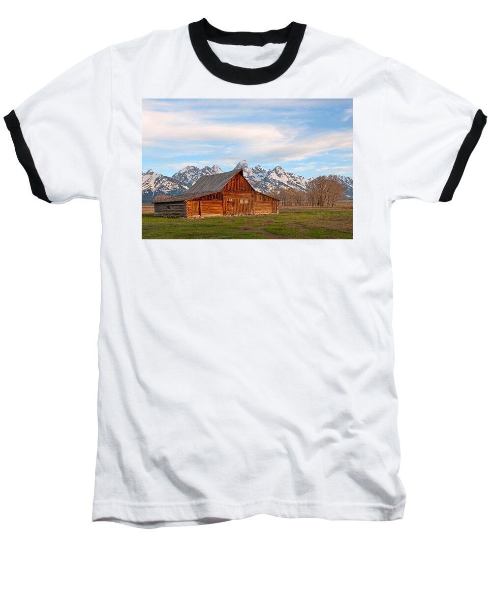 Grand Teton Baseball T-Shirt featuring the photograph Teton Barn #1 by Steve Stuller