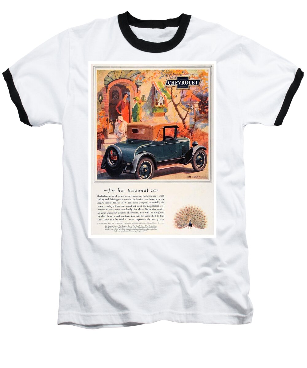 1927 Baseball T-Shirt featuring the digital art 1927 - Chevrolet Advertisement - Color by John Madison