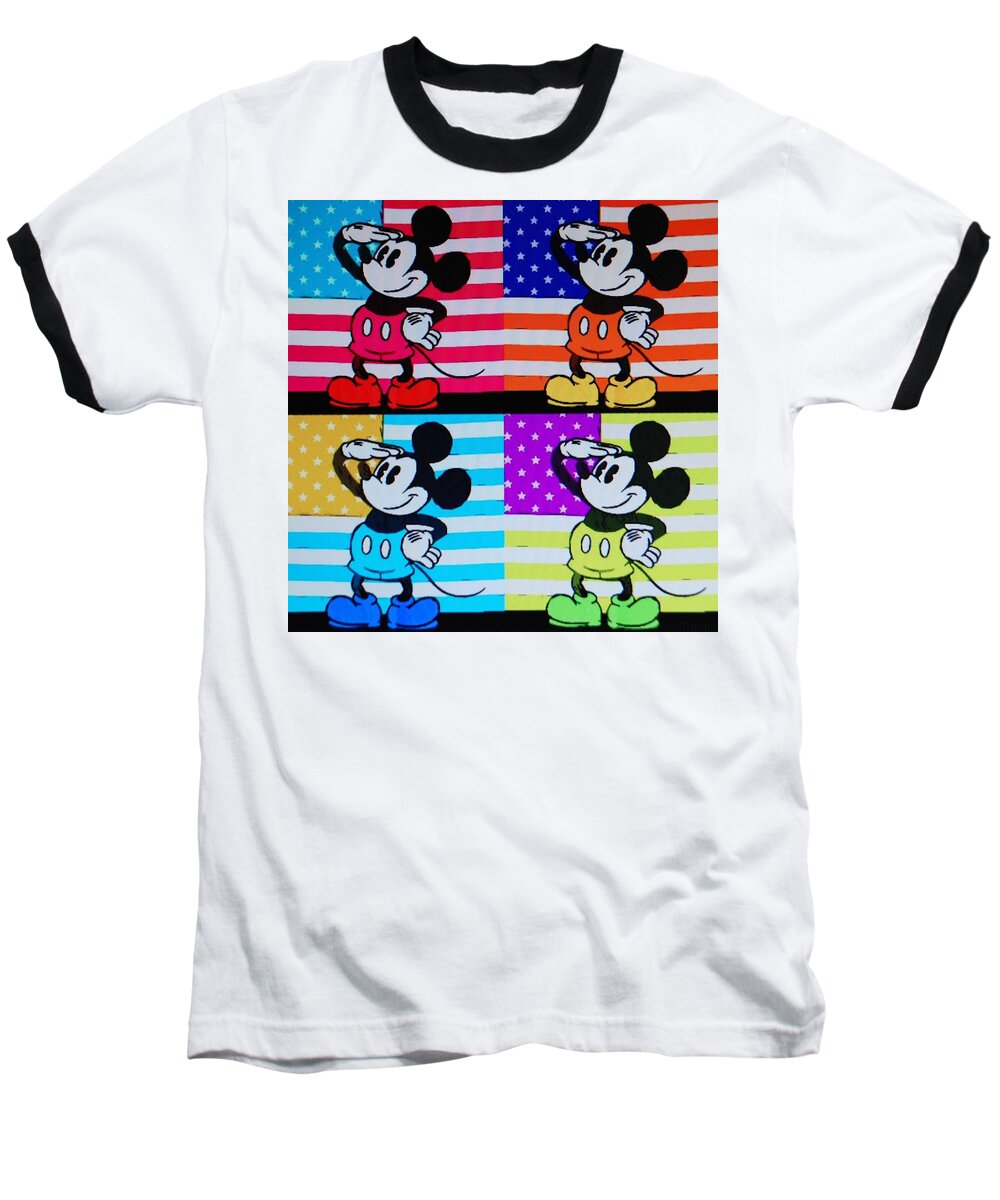Mickey Mouse Baseball T-Shirt featuring the photograph American Mickey #2 by Rob Hans