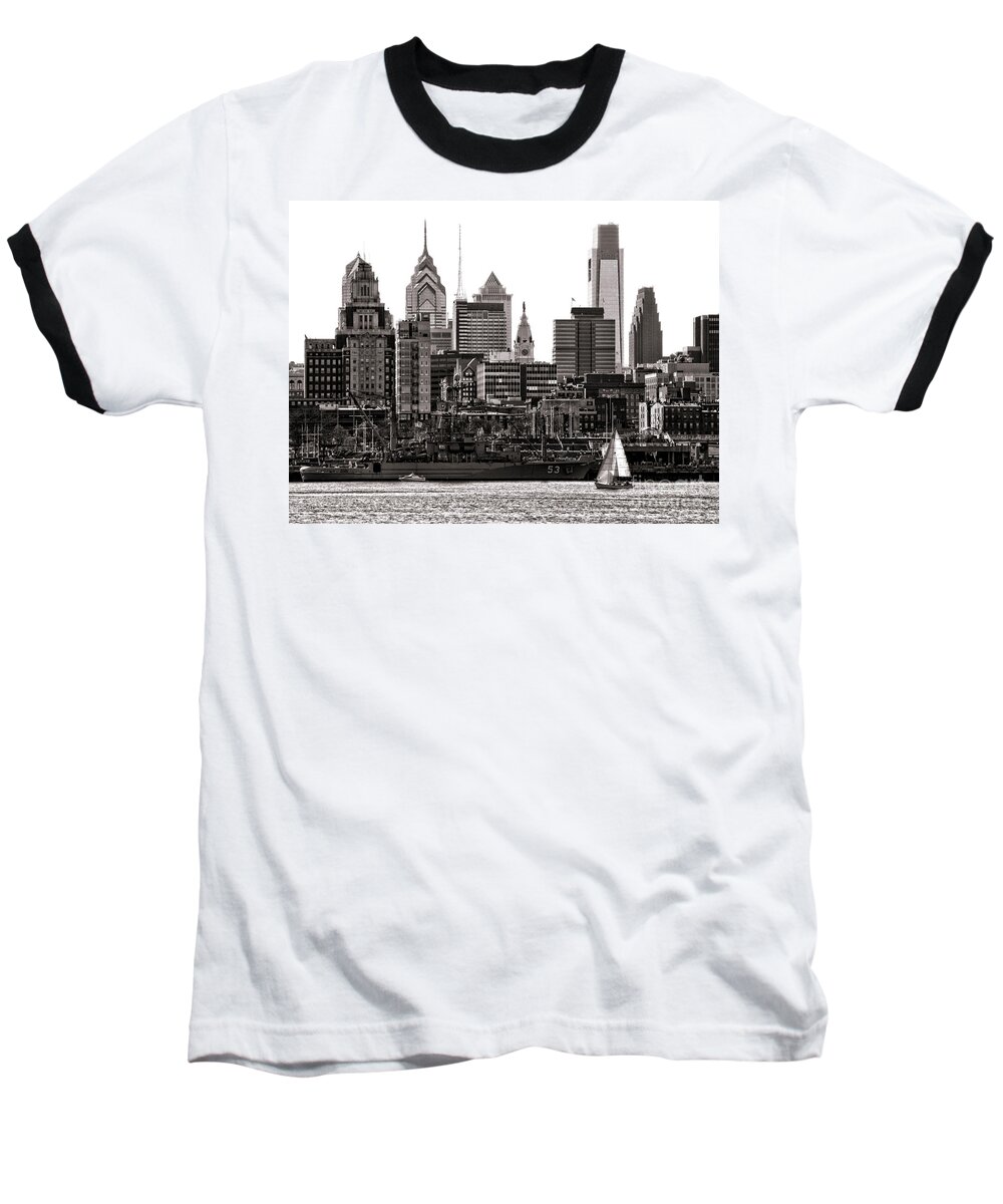 Philadelphia Baseball T-Shirt featuring the photograph Center City Philadelphia by Olivier Le Queinec