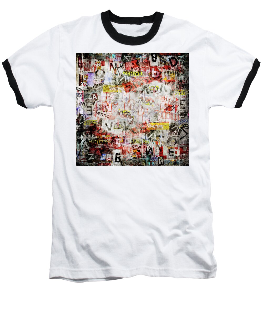 Grunge Baseball T-Shirt featuring the digital art Grunge textured background #4 by Jelena Jovanovic