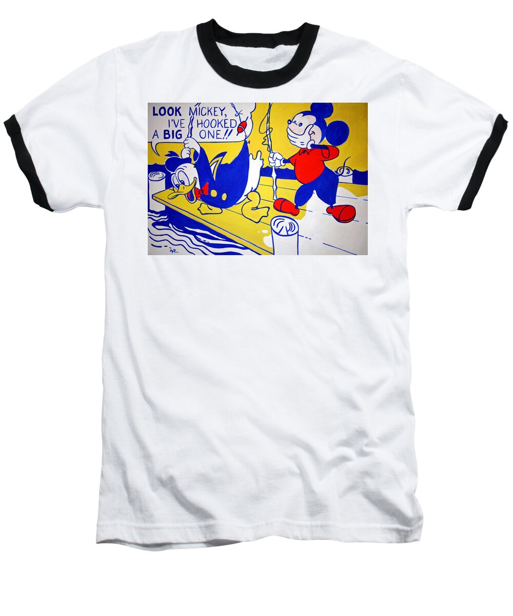 Donald Baseball T-Shirt featuring the photograph Lichtenstein's Look Mickey by Cora Wandel