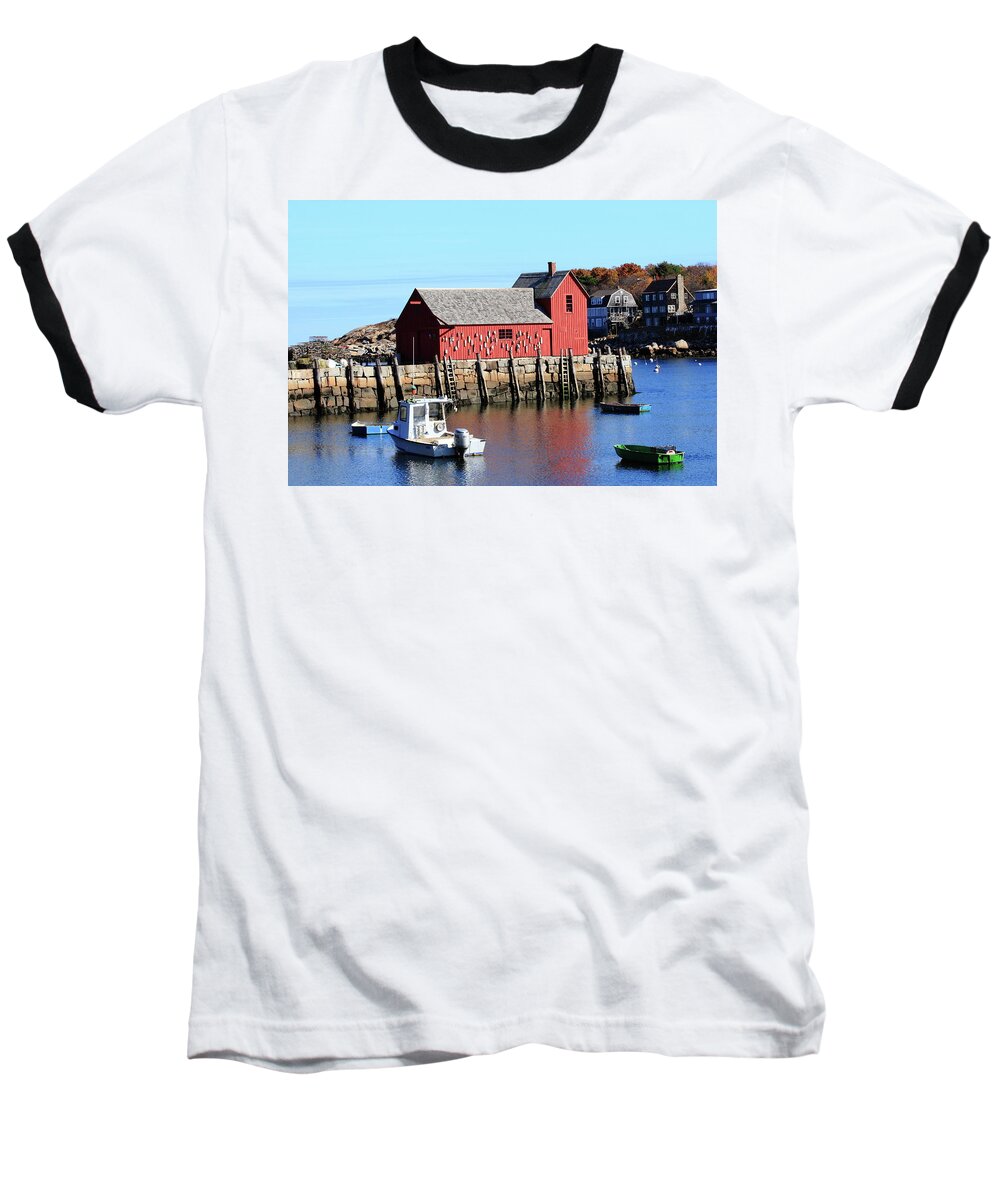 Motif Number 1 Baseball T-Shirt featuring the photograph Rockport Motif Number 1 #2 by Lou Ford