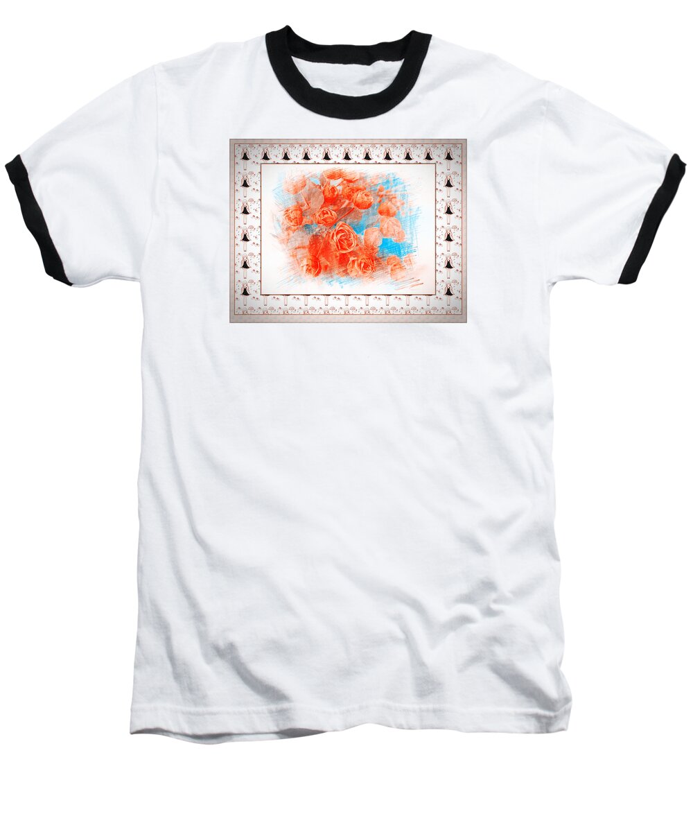 Orange Baseball T-Shirt featuring the painting The Orange Roses by Xueyin Chen