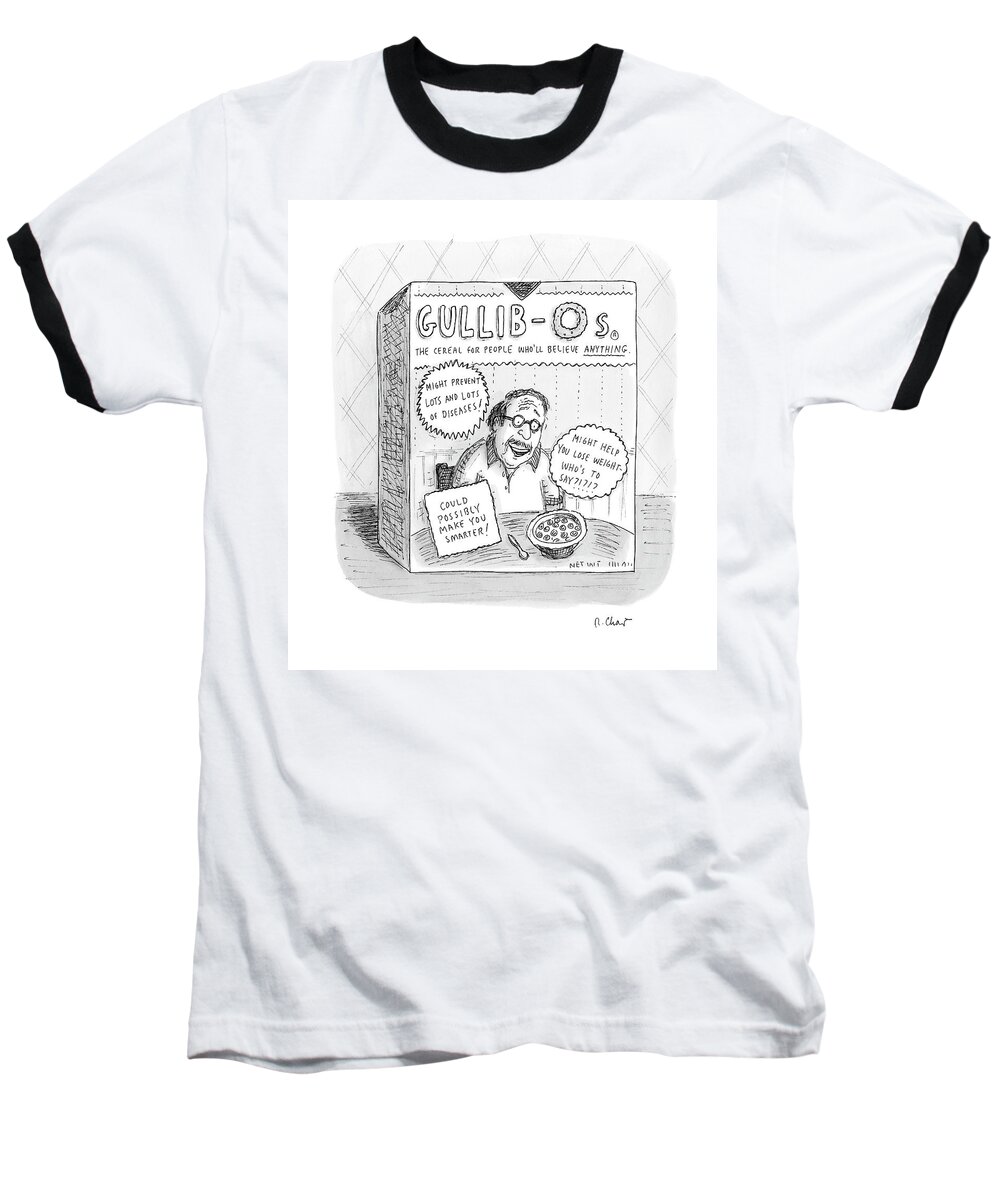 Advertisement Baseball T-Shirt featuring the drawing New Yorker August 27th, 2007 by Roz Chast