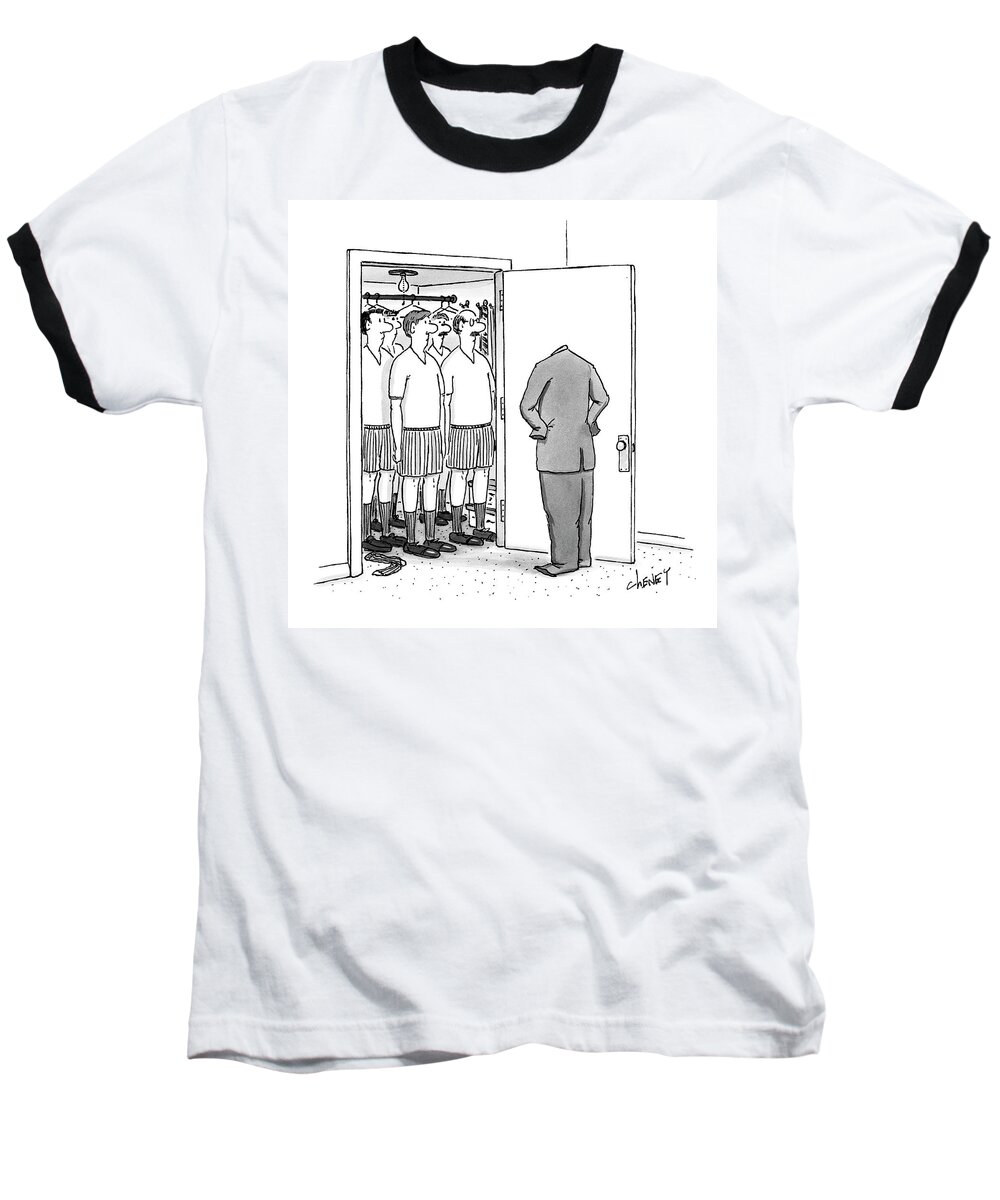 Men's Clothing Baseball T-Shirt featuring the drawing New Yorker March 20th, 2000 by Tom Cheney