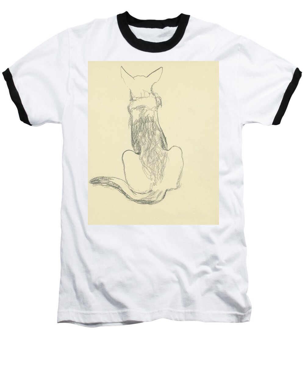 Animal Baseball T-Shirt featuring the digital art A German Shepherd by Carl Oscar August Erickson