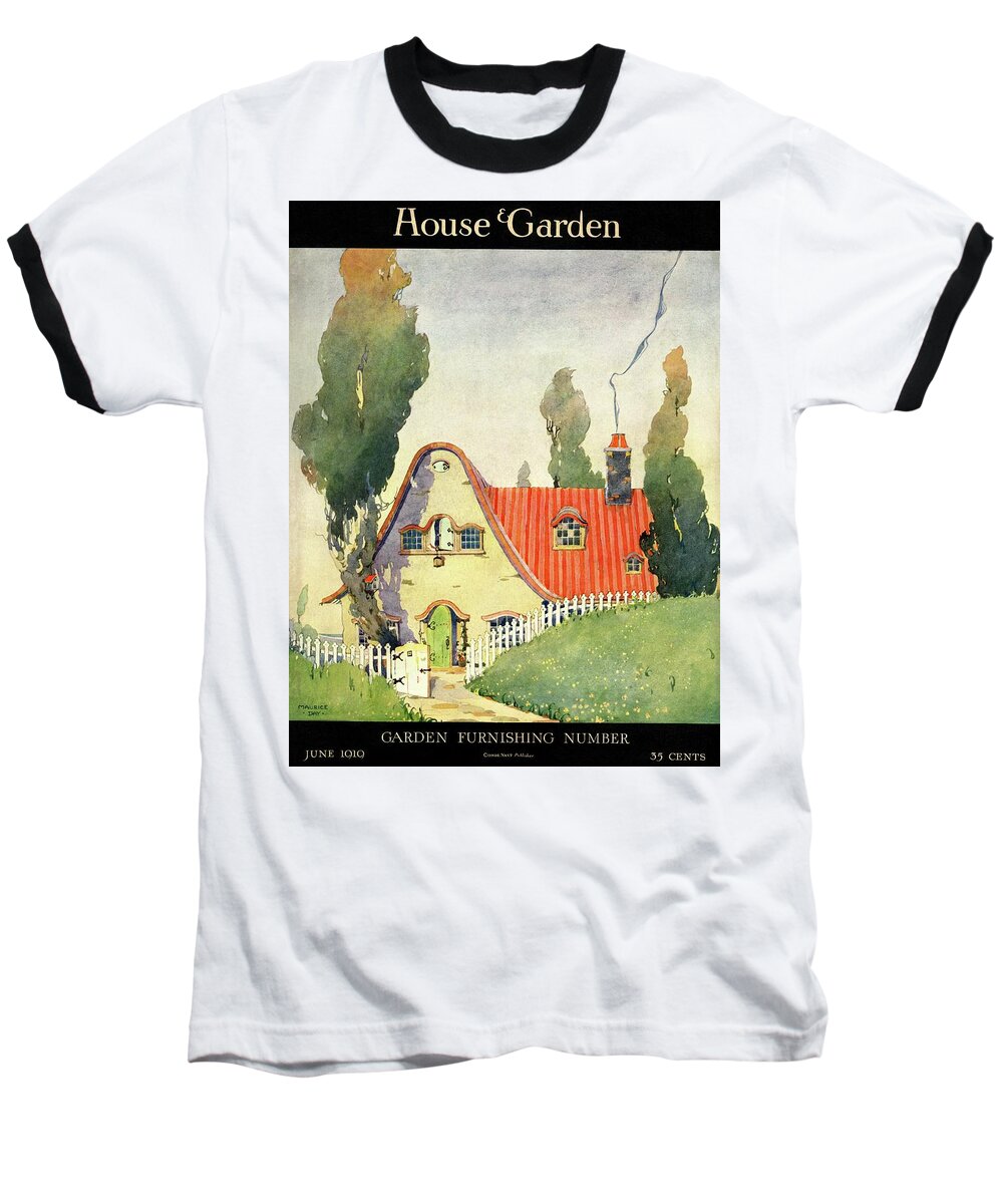 Illustration Baseball T-Shirt featuring the photograph A House And Garden Cover Of A Cottage by Maurice Day