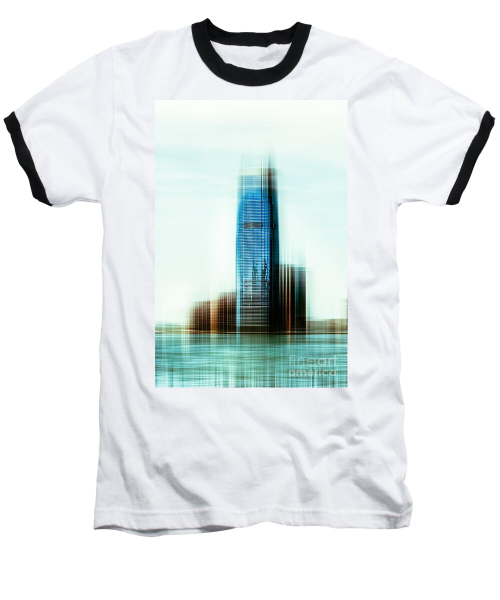 Nyc Baseball T-Shirt featuring the photograph A look to New Jersey II - steel by Hannes Cmarits