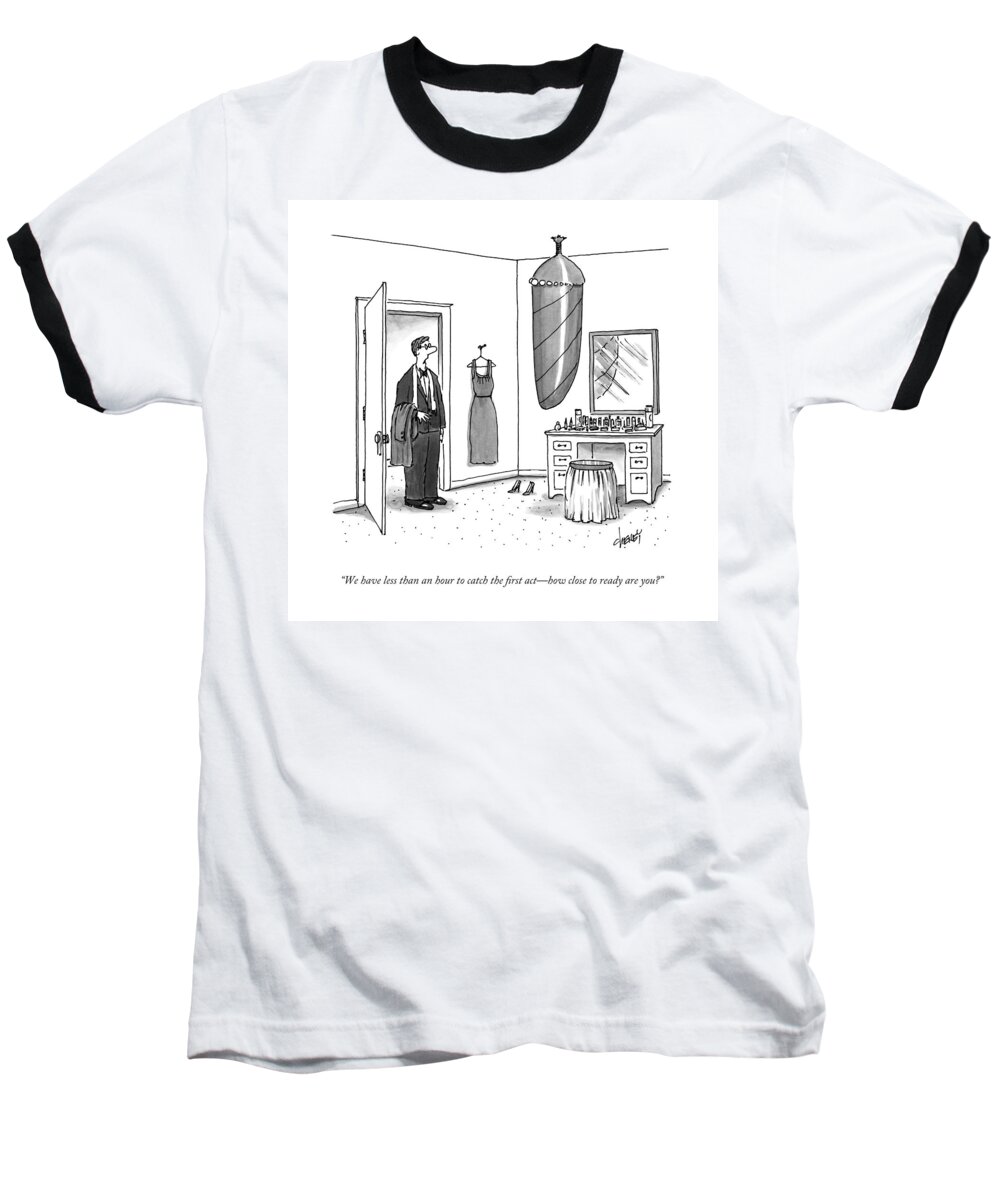 Husband Baseball T-Shirt featuring the drawing A Man In A Tuxedo by Tom Cheney