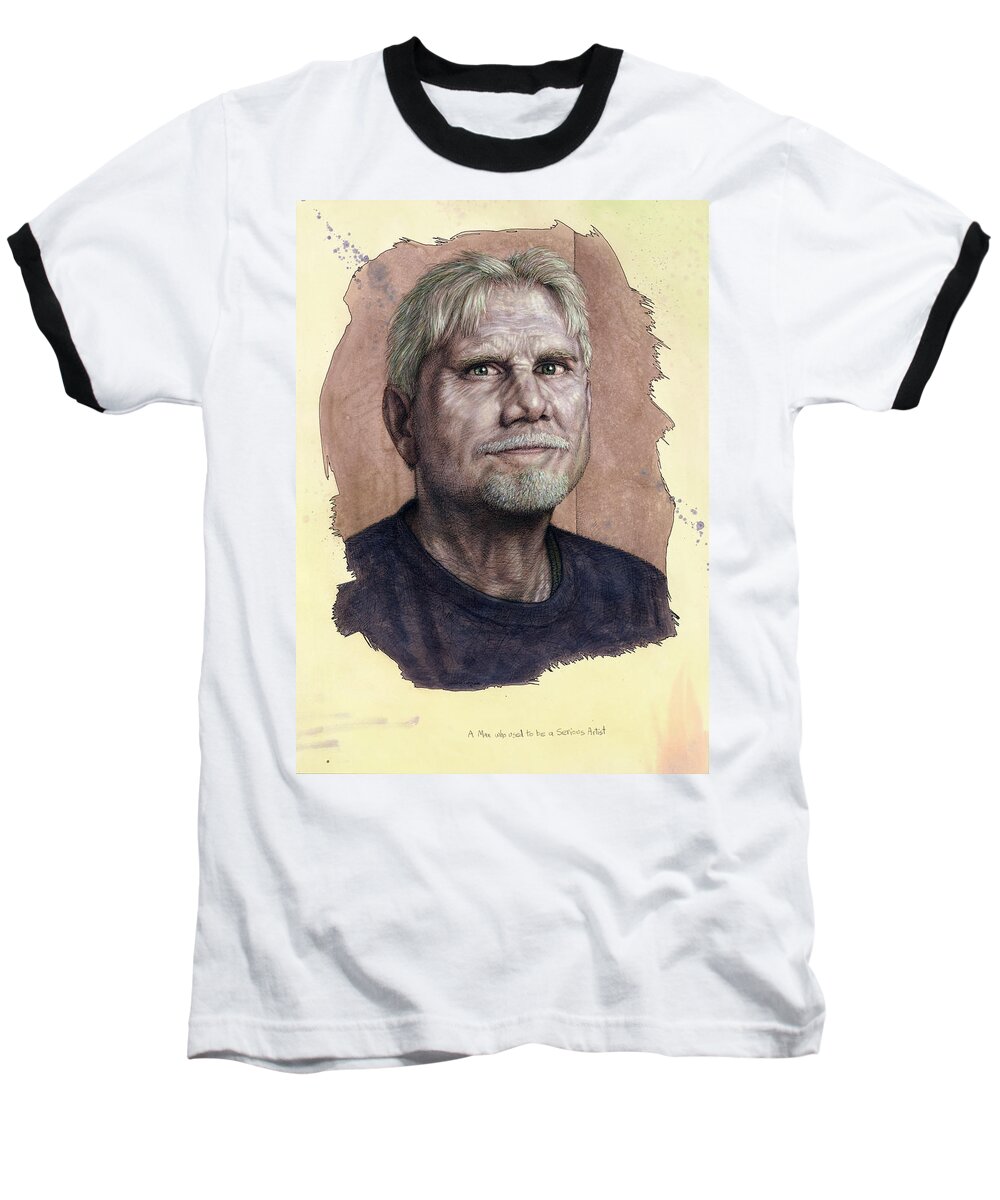 Artist Baseball T-Shirt featuring the painting A Man who used to be a Serious Artist by James W Johnson