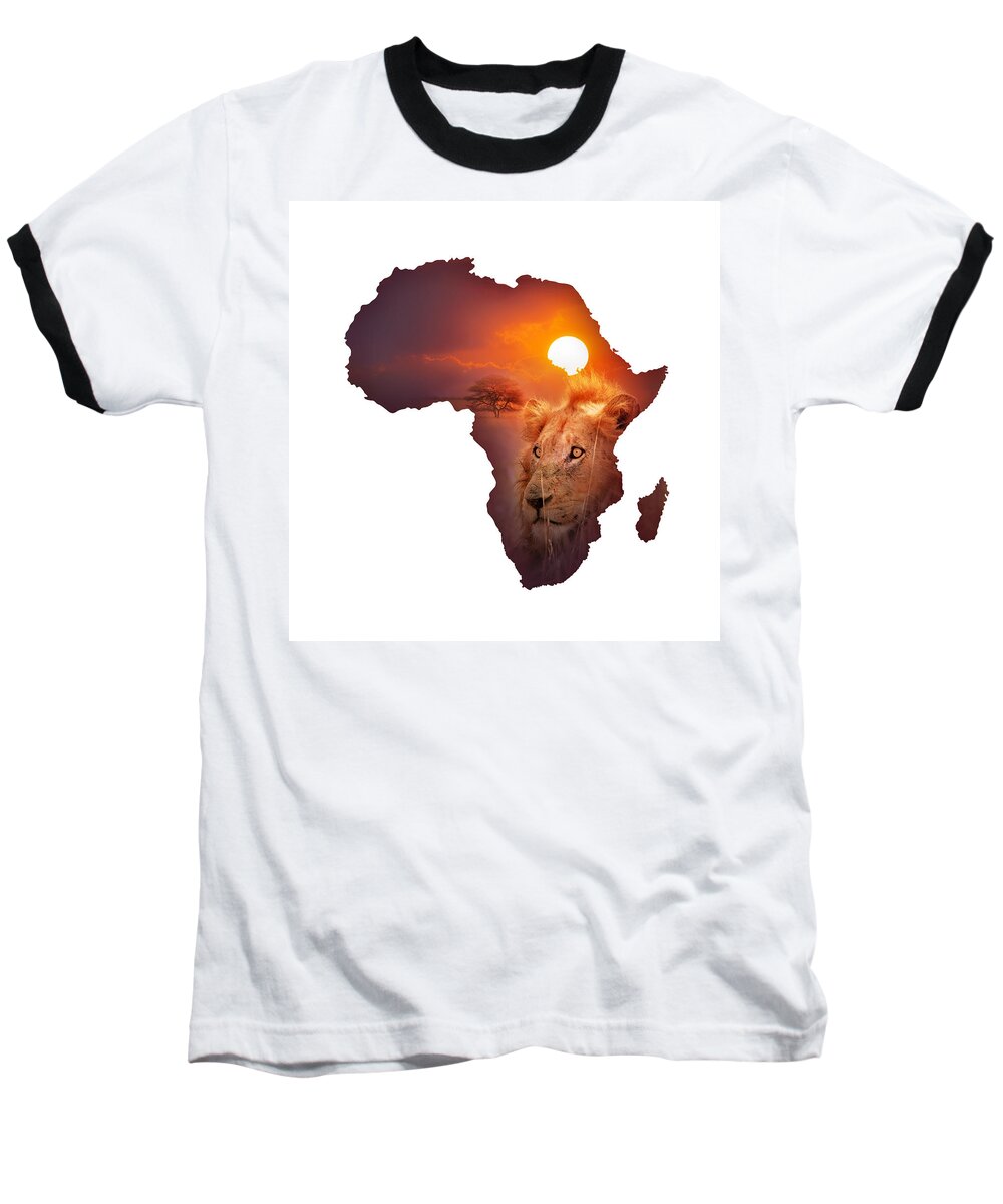 Africa Baseball T-Shirt featuring the photograph African Wildlife Map by Johan Swanepoel
